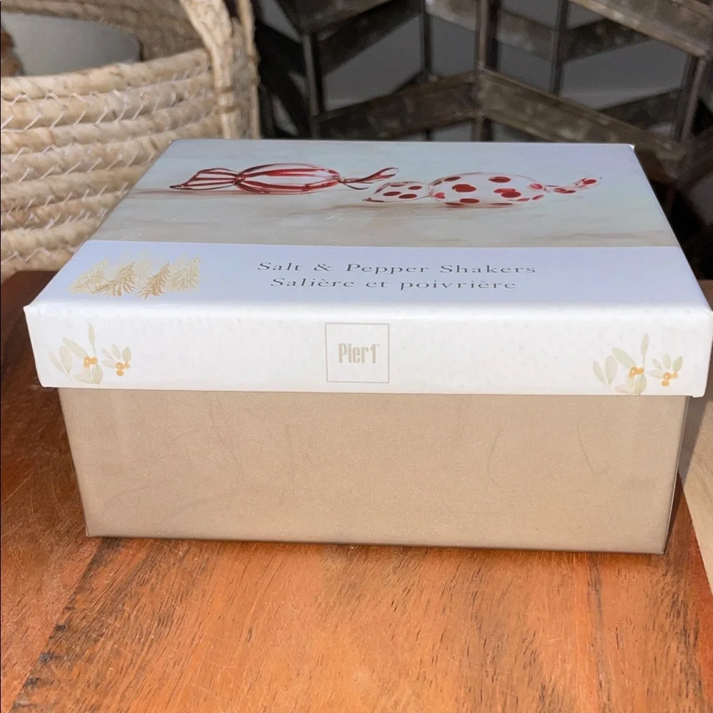 Pier 1 Red and White Candy Salt & Pepper Set
